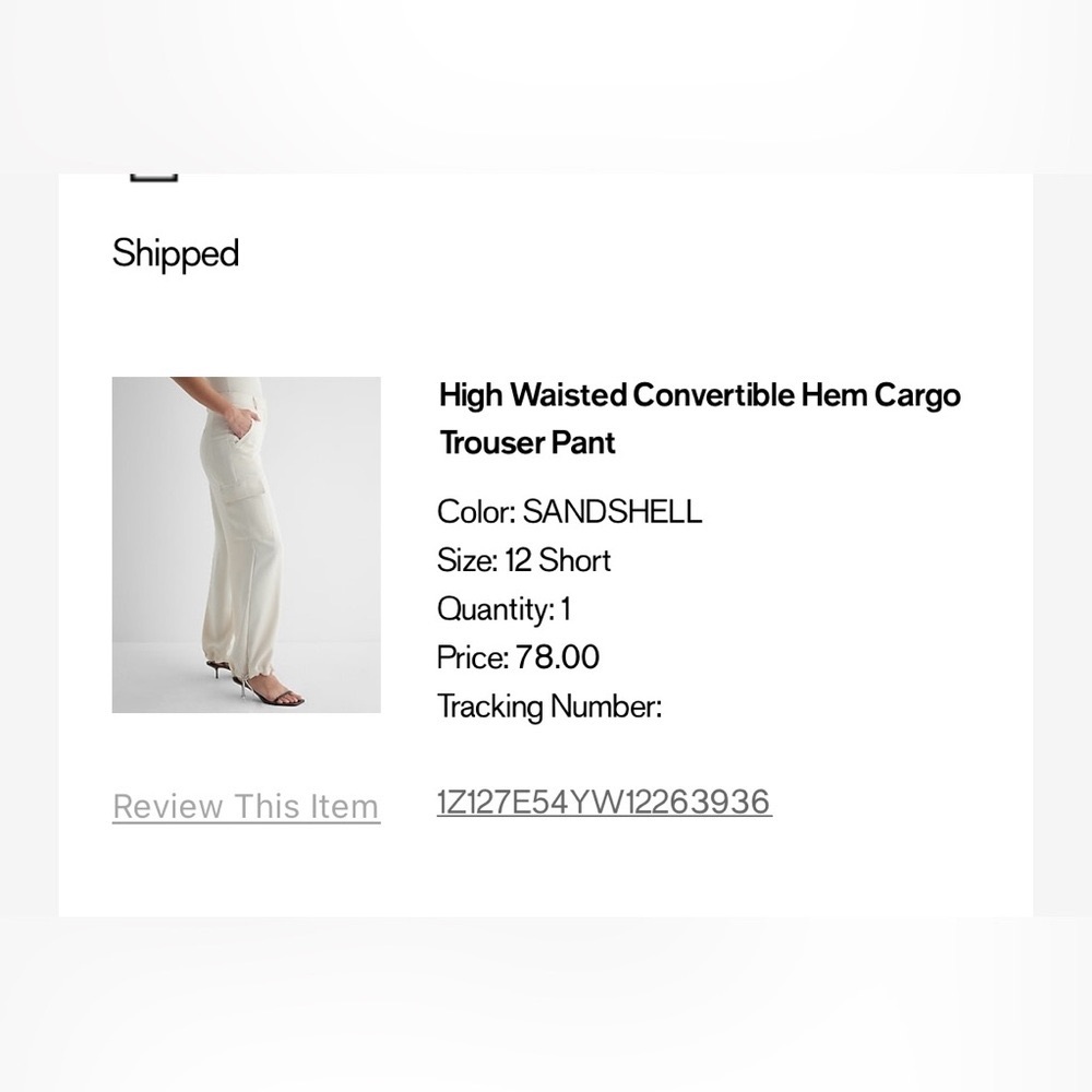 Express High waisted convertible hem cargo trouser pant 12S
